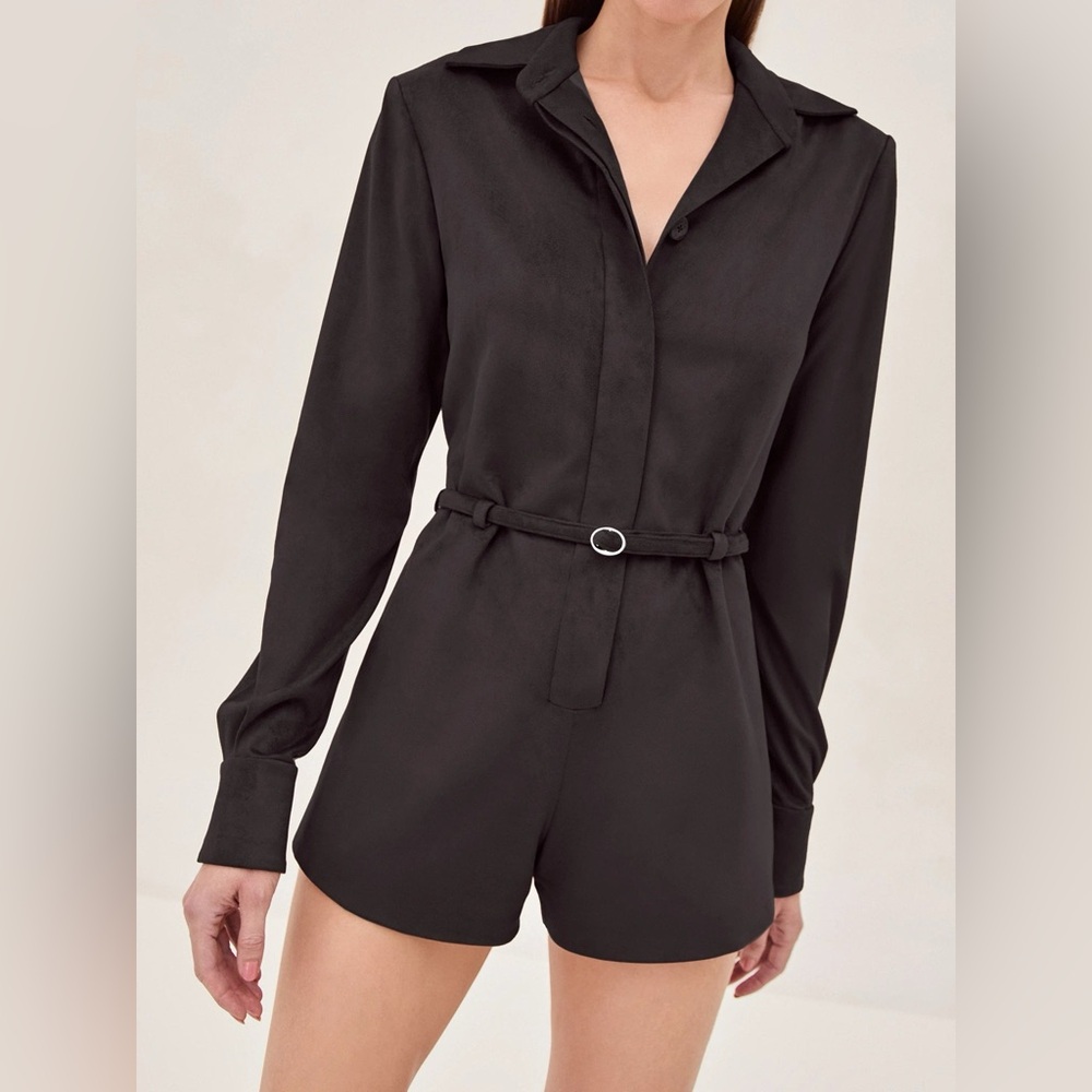 *NWT* ALEXIS Archers Black Vegan Suede Romper – Size XXS - Picture 2 of 5